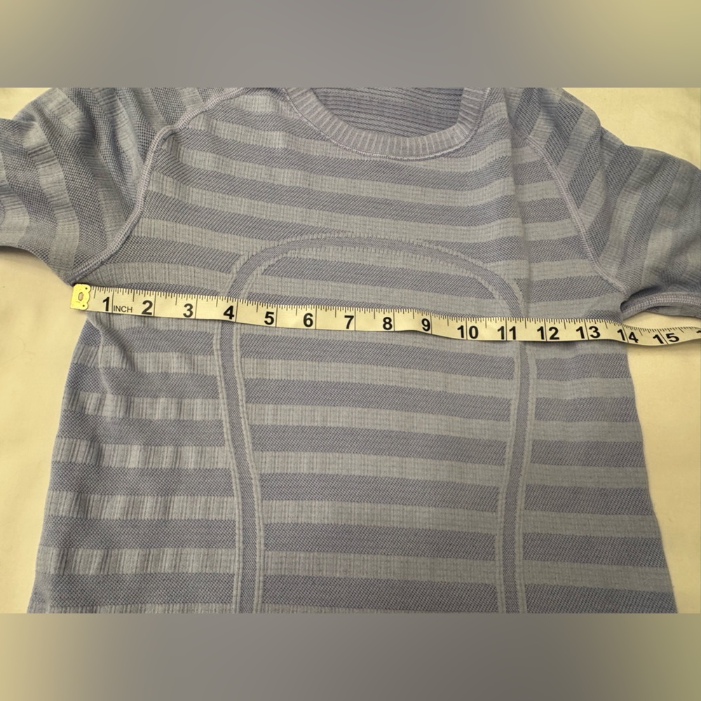 lululemon athletica Swiftly Tech Lavender Striped Long Sleeve Top Size 6 - Picture 7 of 9